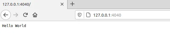 A simple Node.js web server seen from the browser